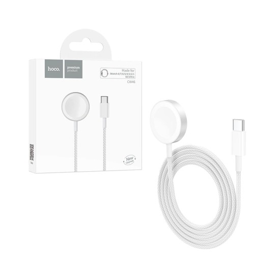 Carregador Sem Fio Hoco CW46 5V 1A Para iWatch Tipo-C 1,2m Branco